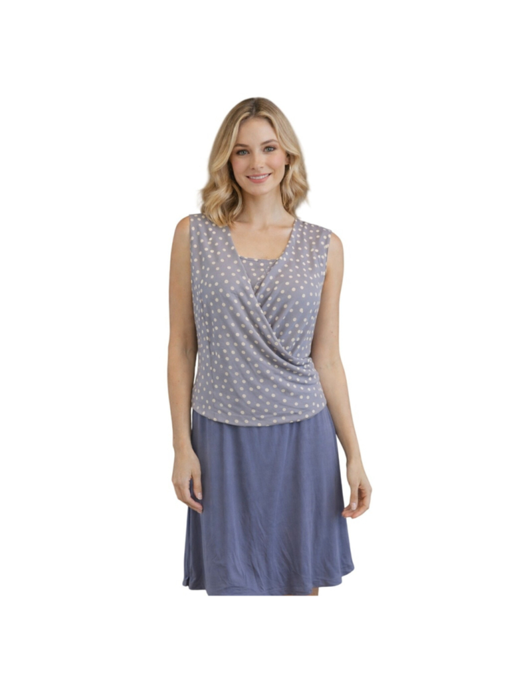 Coldwater Creek Size 16 Mother of the Bride Polka Dot Chiffon Faux Wrap Dress